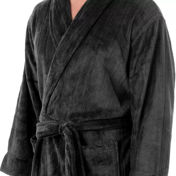 IZOD mens Comfort-soft Fleece - Drop Needle Bathrobe
