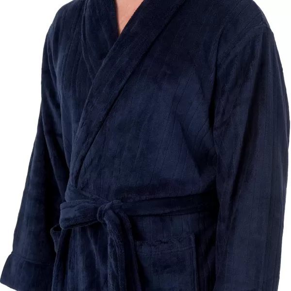 IZOD mens Comfort-soft Fleece - Drop Needle Bathrobe