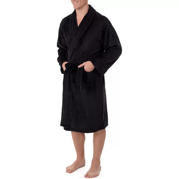 IZOD mens Comfort-soft Fleece - Drop Needle Bathrobe