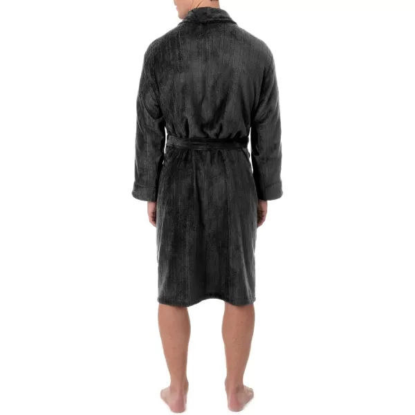 IZOD mens Comfort-soft Fleece - Drop Needle Bathrobe