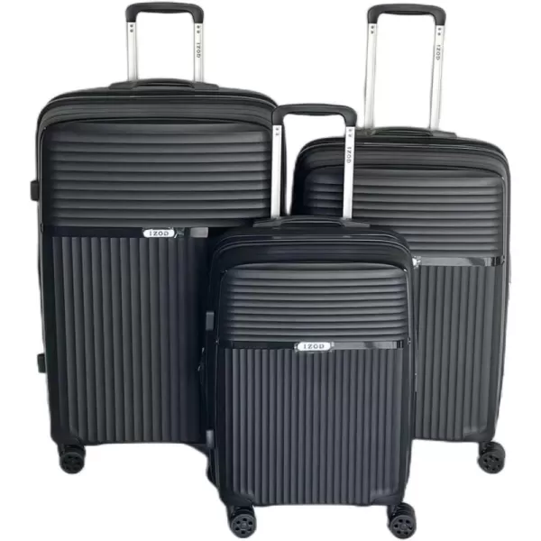 IZOD ABS Hard Shell Expandable Luggage Set - Durable ABS Hard Shell Construction - Double Water-Resistant Nylon Coil – Versatile Sizes 28", 24", 20" - 3-Piece Spinner Luggage Set 