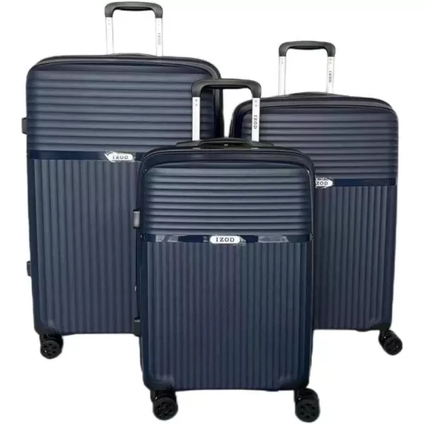 IZOD ABS Hard Shell Expandable Luggage Set - Durable ABS Hard Shell Construction - Double Water-Resistant Nylon Coil – Versatile Sizes 28", 24", 20" - 3-Piece Spinner Luggage Set 