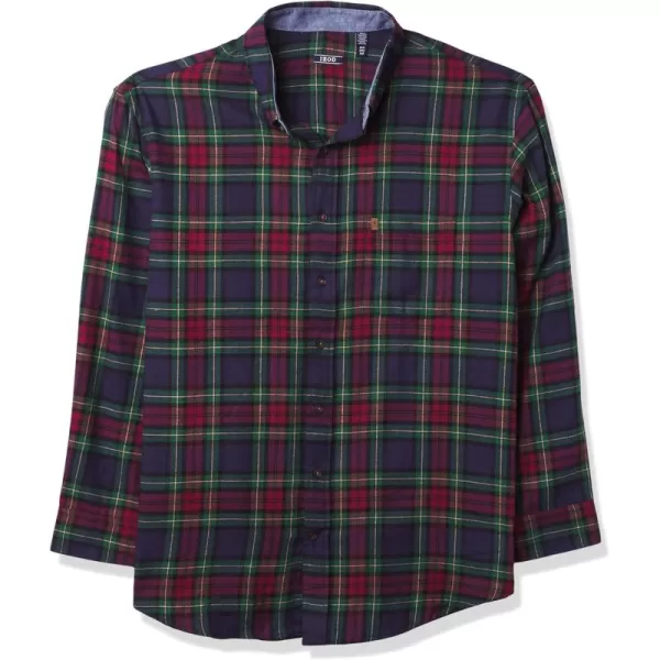 IZOD Men's Big &amp; Tall Advantage Performance Flannel Long Sleeve Stretch Button Down Shirt