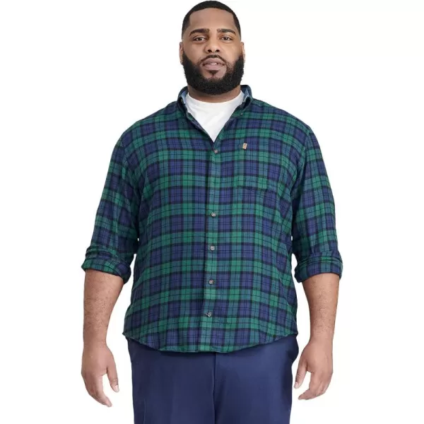 IZOD Men's Big &amp; Tall Advantage Performance Flannel Long Sleeve Stretch Button Down Shirt