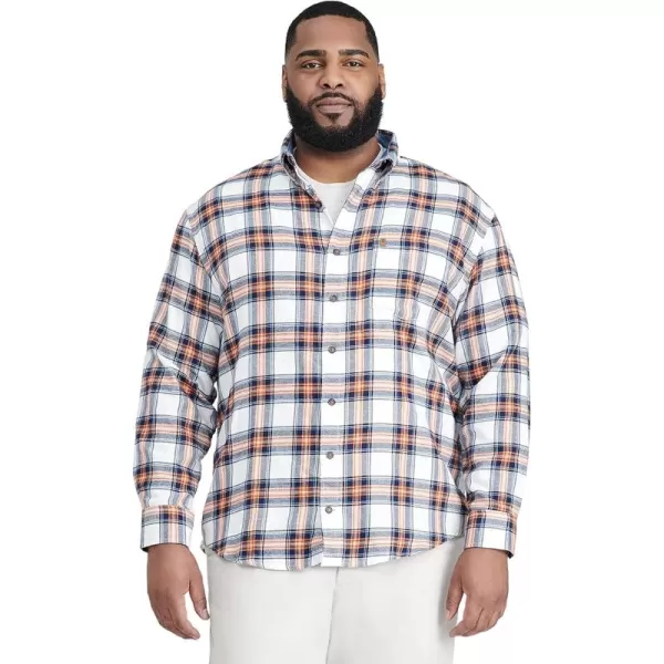 IZOD Men's Big &amp; Tall Advantage Performance Flannel Long Sleeve Stretch Button Down Shirt