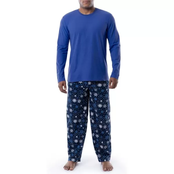 IZOD Men's Flannel-Fleece Long Sleeve Top and Pant Sleep Set