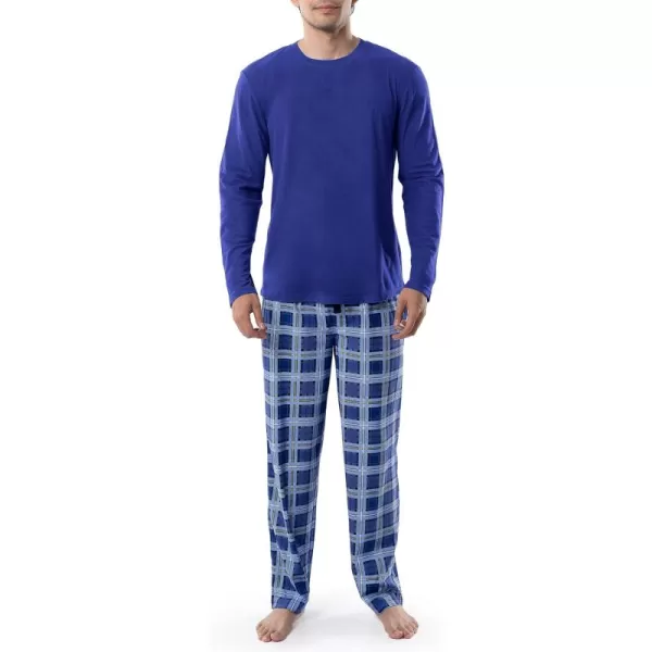 IZOD Men's Flannel-Fleece Long Sleeve Top and Pant Sleep Set