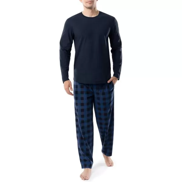 IZOD Men's Flannel-Fleece Long Sleeve Top and Pant Sleep Set