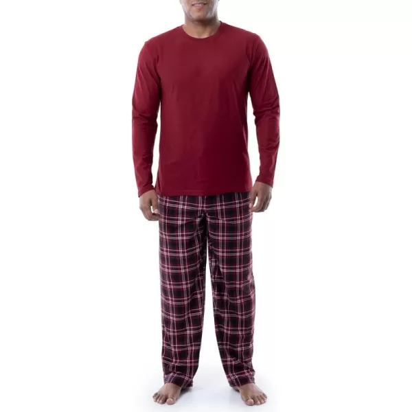 IZOD Men's Flannel-Fleece Long Sleeve Top and Pant Sleep Set