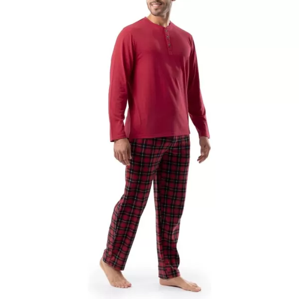 IZOD Men's Jersey Henley Top and Micro Fleece Pant Sleep Set