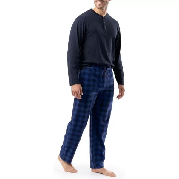 IZOD Men's Jersey Henley Top and Micro Fleece Pant Sleep Set