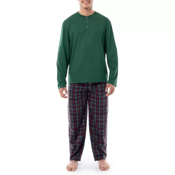 IZOD Men's Jersey Henley Top and Micro Fleece Pant Sleep Set