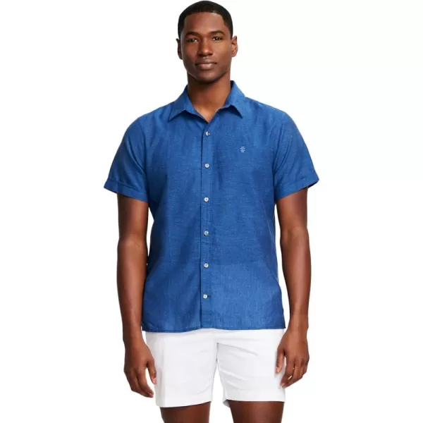 IZOD Men's Linen Button Down Short Sleeve Shirt