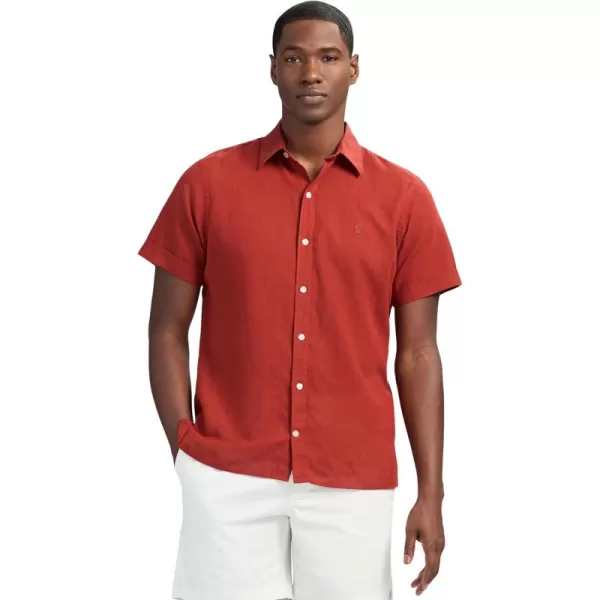 IZOD Men's Linen Button Down Short Sleeve Shirt