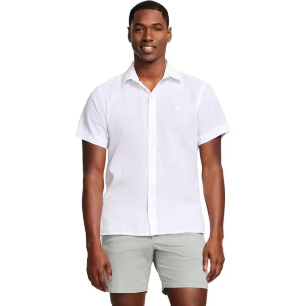 IZOD Men's Linen Button Down Short Sleeve Shirt