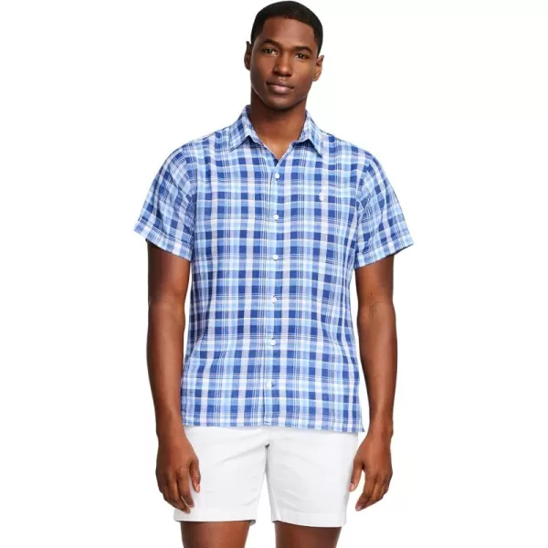 IZOD Men's Short Sleeve Madras Button Down Shirt