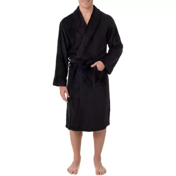 IZOD mens Comfort-soft Fleece - Drop Needle Bathrobe