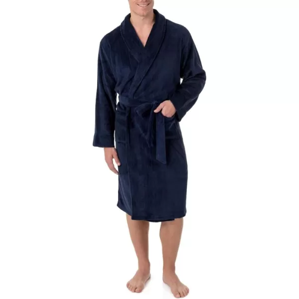 IZOD mens Comfort-soft Fleece - Drop Needle Bathrobe