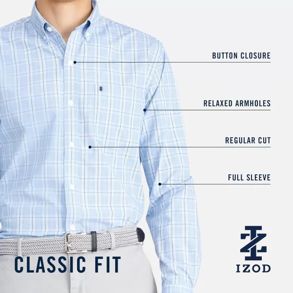 IZOD Men's Performance Comfort Long Sleeve Gingham Button Down Shirt