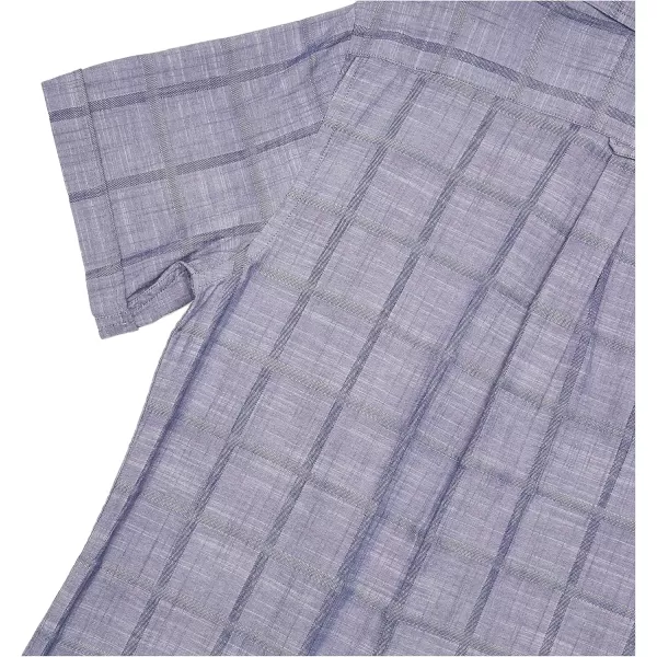 IZOD Men's Saltwater Short Sleeve Windowpane Button Down Shirt