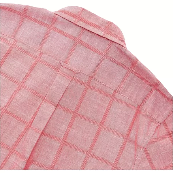 IZOD Men's Saltwater Short Sleeve Windowpane Button Down Shirt