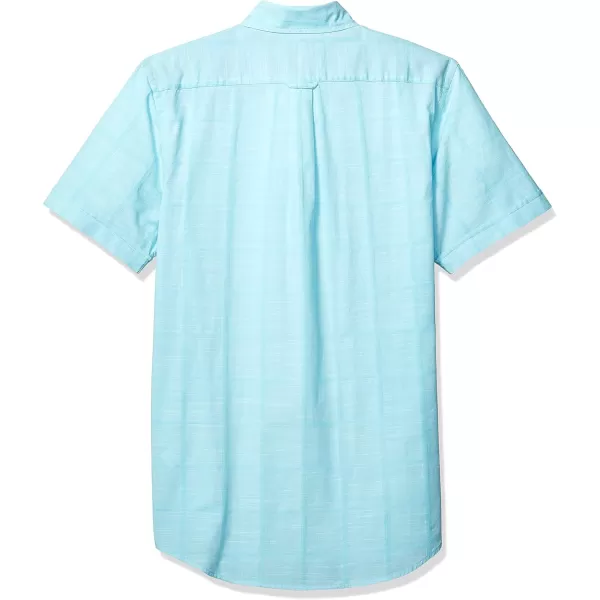 IZOD Men's Saltwater Short Sleeve Windowpane Button Down Shirt