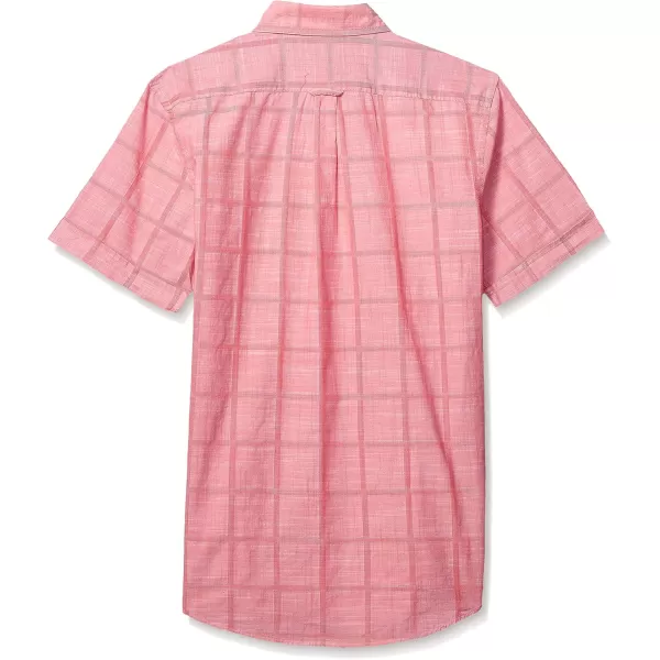 IZOD Men's Saltwater Short Sleeve Windowpane Button Down Shirt