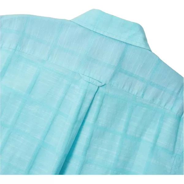 IZOD Men's Saltwater Short Sleeve Windowpane Button Down Shirt