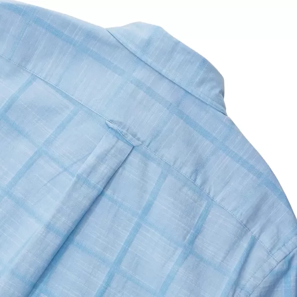 IZOD Men's Saltwater Short Sleeve Windowpane Button Down Shirt