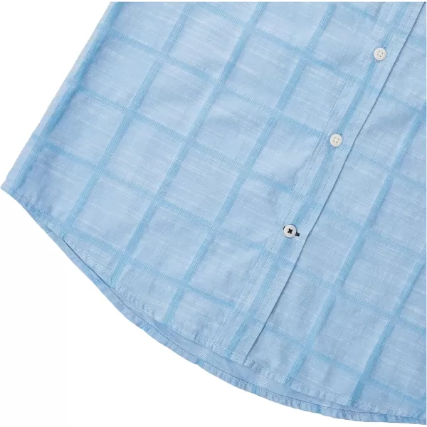 IZOD Men's Saltwater Short Sleeve Windowpane Button Down Shirt