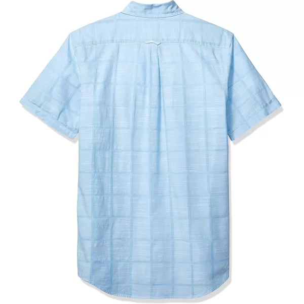 IZOD Men's Saltwater Short Sleeve Windowpane Button Down Shirt