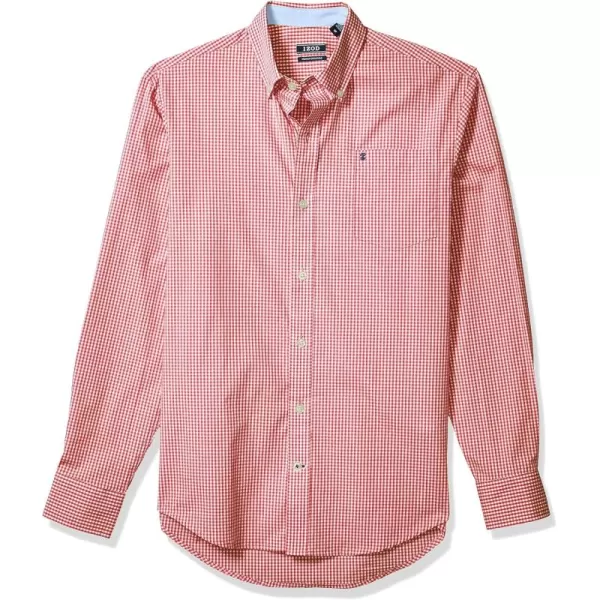 IZOD Men's Performance Comfort Long Sleeve Gingham Button Down Shirt