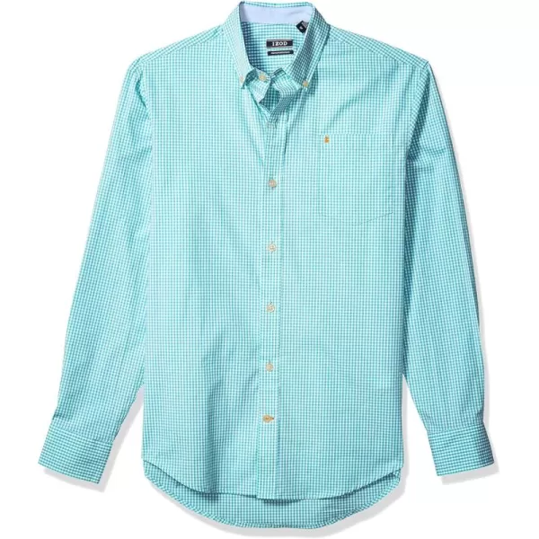 IZOD Men's Performance Comfort Long Sleeve Gingham Button Down Shirt