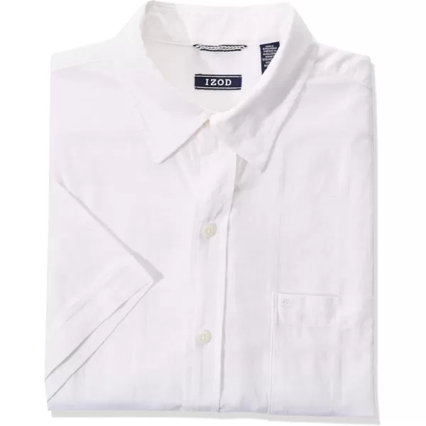 IZOD Men's Saltwater Short Sleeve Windowpane Button Down Shirt