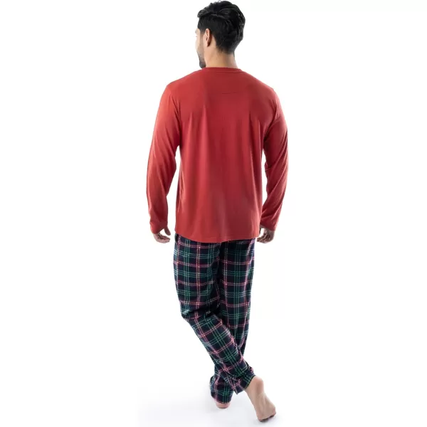 IZOD Men's Long Sleeve Jersey Top and Fleece Pants Sleep Pajama Set