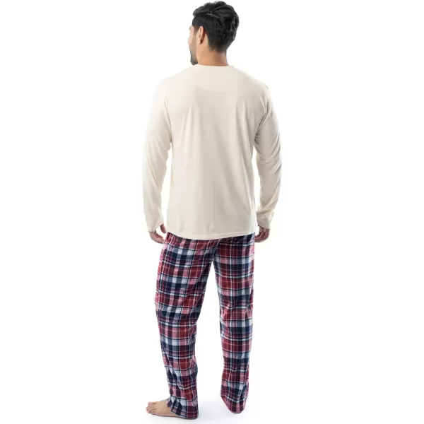 IZOD Men's Long Sleeve Jersey Top and Fleece Pants Sleep Pajama Set