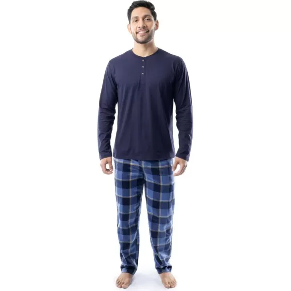 IZOD Men's Long Sleeve Jersey Top and Fleece Pants Sleep Pajama Set