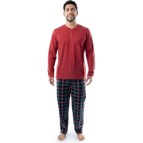IZOD Men's Long Sleeve Jersey Top and Fleece Pants Sleep Pajama Set