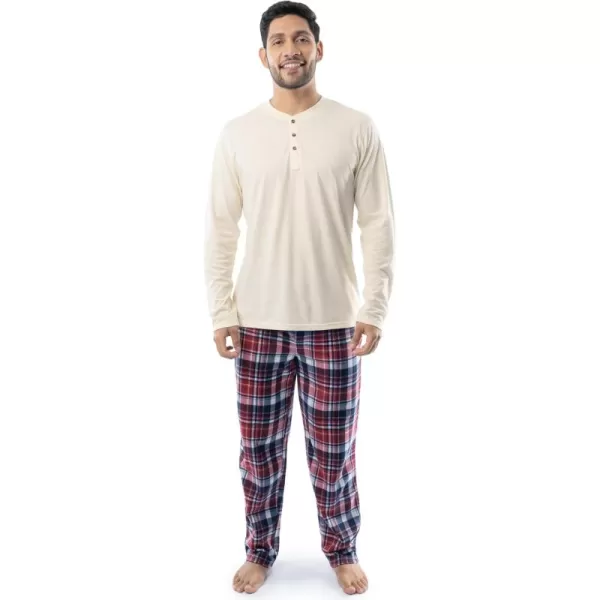 IZOD Men's Long Sleeve Jersey Top and Fleece Pants Sleep Pajama Set