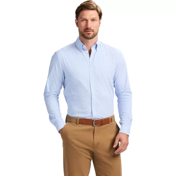 IZOD Men's Slim Fit Moisture Wicking Wrinkle Resistant Stretch Button Down Collar Dress Shirt