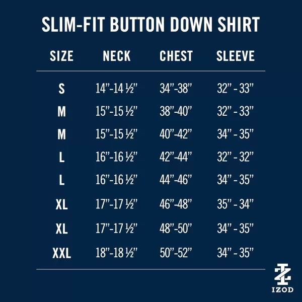 IZOD Men's Slim Fit Moisture Wicking Wrinkle Resistant Stretch Button Down Collar Dress Shirt