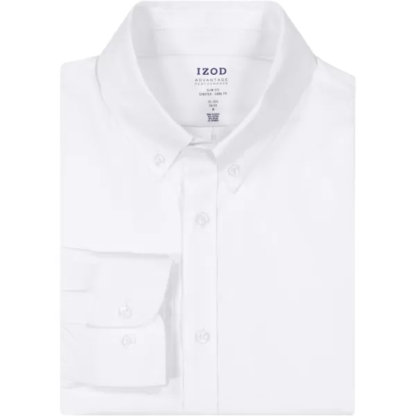 IZOD Men's Slim Fit Moisture Wicking Wrinkle Resistant Stretch Button Down Collar Dress Shirt