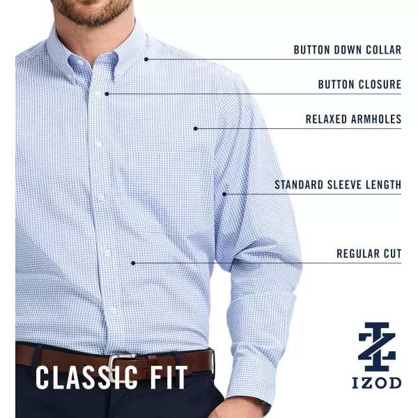 IZOD Men's Wrinkle Resistant Stretch Fabric Button Down Collar Dress Shirt