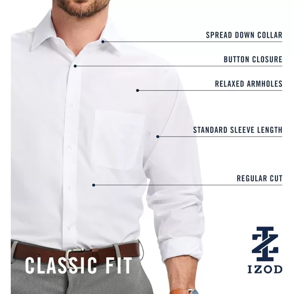 IZOD Men's Wrinkle Resistant Stretch Fabric Button Down Collar Dress Shirt