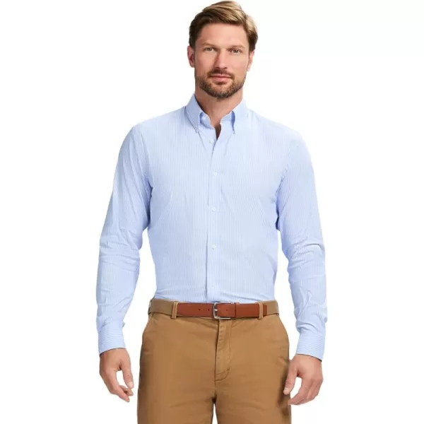 IZOD Men's Slim Fit Moisture Wicking Wrinkle Resistant Stretch Button Down Collar Dress Shirt
