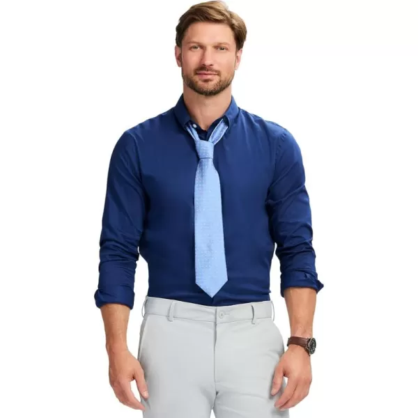 IZOD Men's Slim Fit Moisture Wicking Wrinkle Resistant Stretch Button Down Collar Dress Shirt
