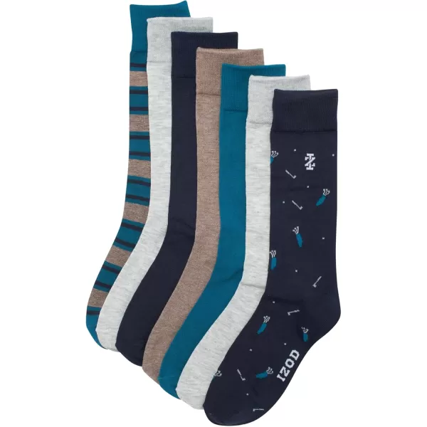 IZOD Men's Dress Socks - Lightweight Mid-Calf Crew Dress Socks 