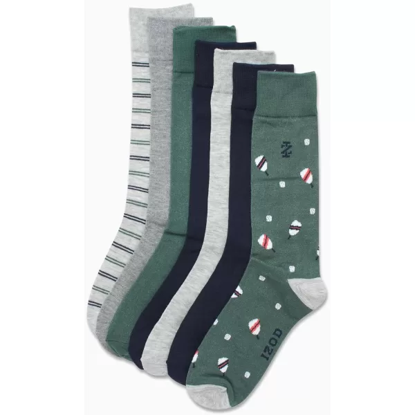 IZOD Men's Dress Socks - Lightweight Mid-Calf Crew Dress Socks 