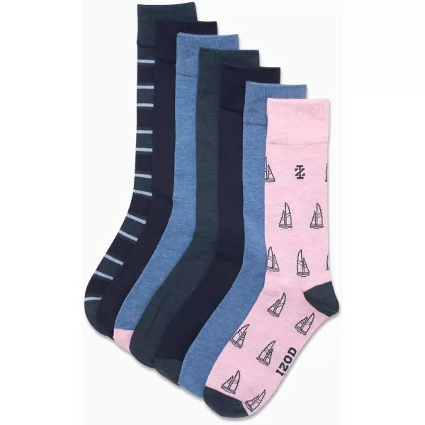 IZOD Men's Dress Socks - Lightweight Mid-Calf Crew Dress Socks 