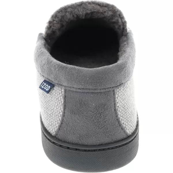 imageIZOD Mens Slipper Knit Venetian Moccasin with Sherpa Fleece Lining GreyBlack Size 8 to 14Grey